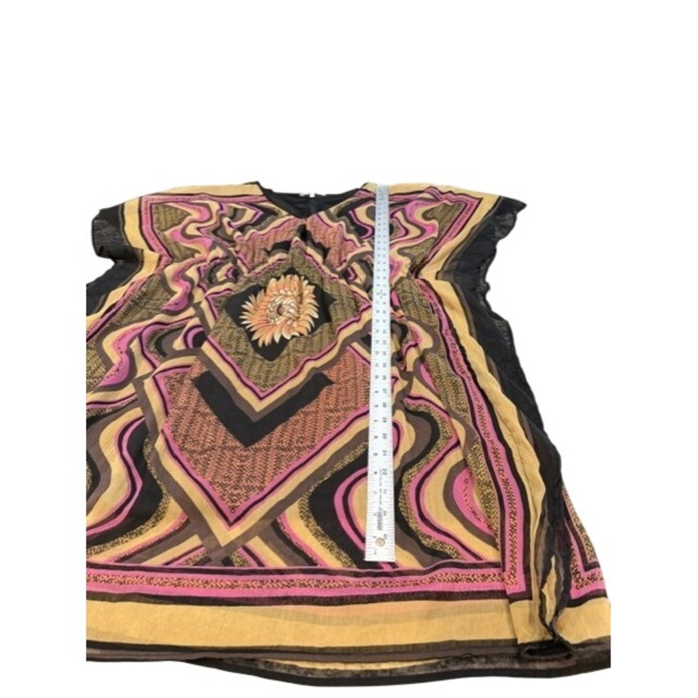 Speed Control NY Womens Kaftan Dress Psychedelic Geometric Sunflower Boho EUC 3X - Picture 7 of 8